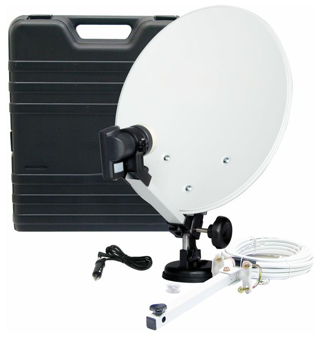 35 cm Stahl Sat-Spiegel  35 Camping-Anlage ohne Receiver 35 (Weiß) 
