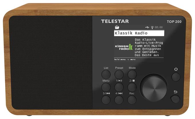 Bluetooth DAB+, FM Radio Internet  Top 200 (Holz) 