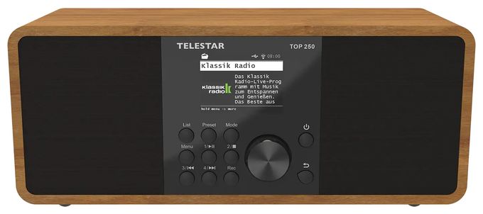 Bluetooth DAB+, FM Radio Internet  Top 250 (Holz) 