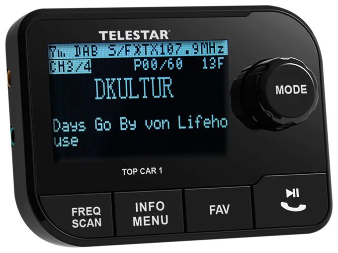 Bluetooth DAB+ Radio Auto  Top Car1 (Schwarz) 