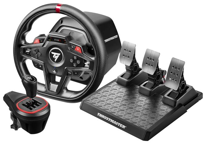 Analog / Digital Lenkrad + Pedale + Schalthebel für PlayStation 5, PC  T248R Shifter Pack (Schwarz) 