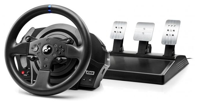 Analog / Digital Lenkrad + Pedale für PC, PlayStation 4, PlayStation 5, Playstation 3  T300 RS GT Edition (Schwarz) 