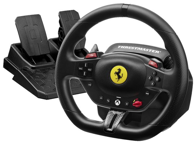 Analog / Digital Lenkrad + Pedale für PC, Xbox One, Xbox Series S, Xbox Series X, Xbox One X, Xbox One S  T98 Ferrari 296 GTS (Schwarz) 