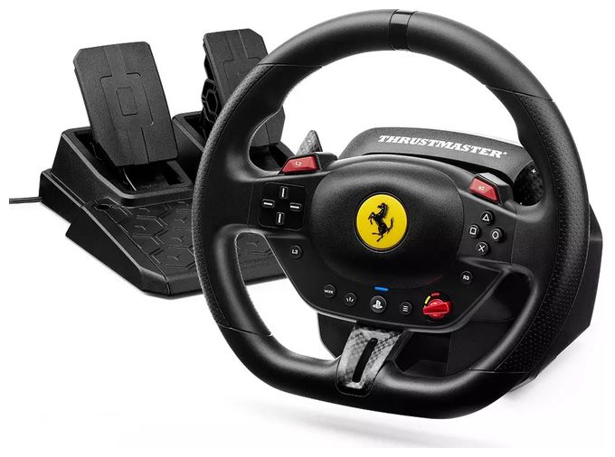 Analog / Digital Lenkrad + Pedale für PC, PlayStation PS4, PlayStation PS5  T98-P Ferrari 296 GTB (Schwarz) 