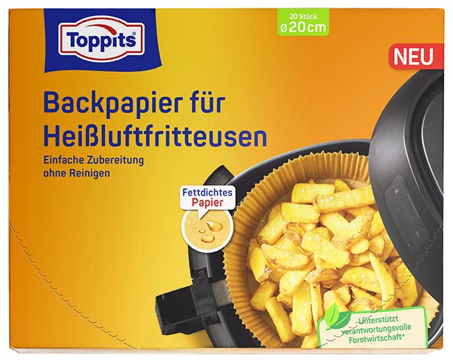1050 Backpapier für Heißluftfritteusen 20 Stück 20cm Rund 