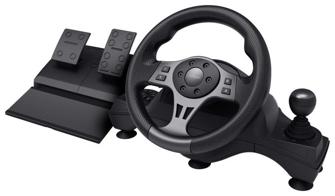 Lenkrad + Pedale für Nintendo Switch, PlayStation 4, Xbox One S, Xbox One X, Xbox Series S, Xbox Series X  GXT289 Movi (Schwarz) 