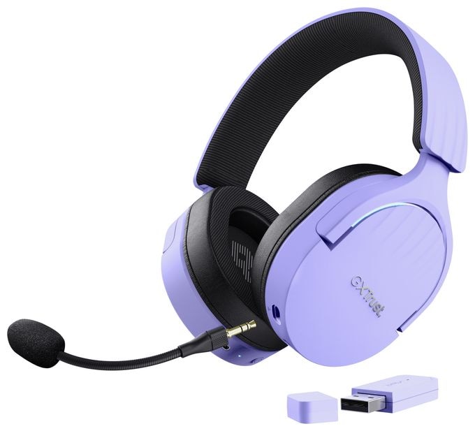 Ohraufliegender Bluetooth Kopfhörer kabelgebunden&kabellos 22 h Laufzeit USB Typ-A  GXT491 Fayzo (Schwarz, Violett) 