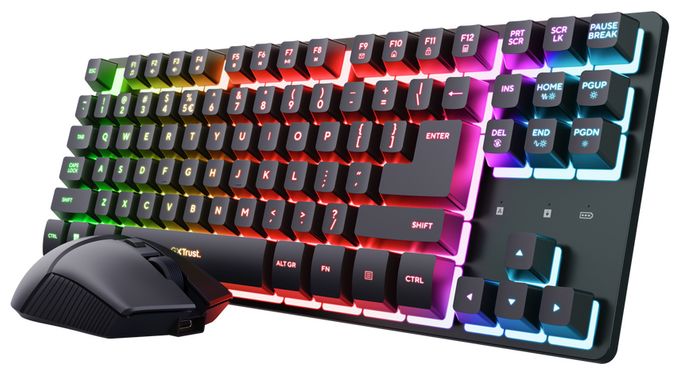 RGB-LED Gaming Tastatur RF Wireless 2.4 GHz  GXT832 Thado TKL Set (Schwarz) 