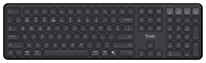 Heimbüro Tastatur RF Wireless + Bluetooth 2.4 GHz  Vaiya (Schwarz) 