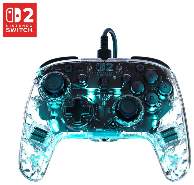 Gamepad für Nintendo Switch, Nintendo Switch 2, Nintendo Switch OLED  Afterglow Wave Wired Controller (Durchscheinend) 