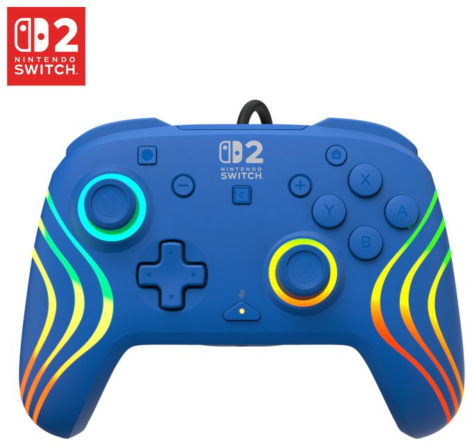 Gamepad für Nintendo Switch, Nintendo Switch 2, Nintendo Switch OLED  Afterglow Wave Wired Controller (Blau) 