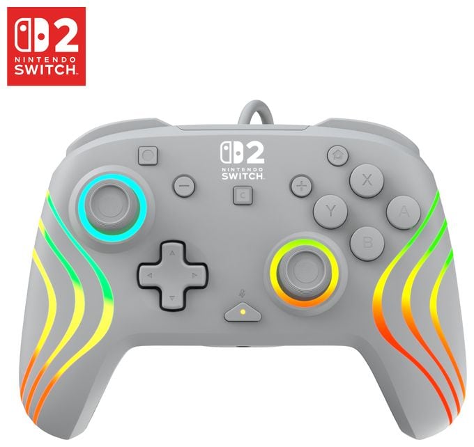 Gamepad für Nintendo Switch, Nintendo Switch 2, Nintendo Switch OLED  Afterglow Wave Wired Controller (Grau) 