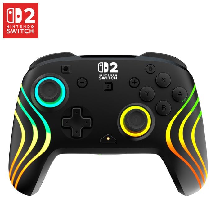 Gamepad für Nintendo Switch, Nintendo Switch 2, Nintendo Switch Lite, Nintendo Switch OLED  Afterglow Wave Wireless Controller (Schwarz) 