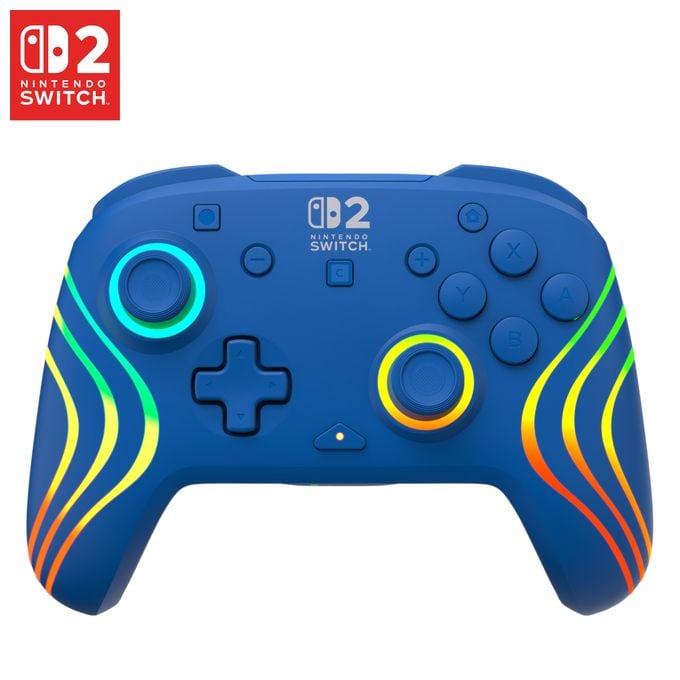 Gamepad für Nintendo Switch, Nintendo Switch 2, Nintendo Switch Lite, Nintendo Switch OLED  Afterglow Wave Wireless Controller (Blau) 
