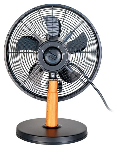 Ventilator Tisch neigbar  Black Steel (Schwarz, Holz) 