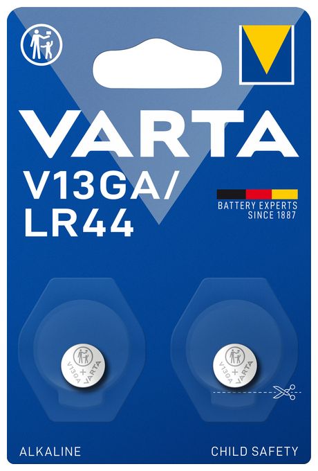 LR44 Alkali 1,5 V 2 Stück  Alkaline Special Knopfzelle (Metallisch) 