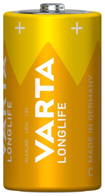 Longlife, Alkaline Batterie, C, Baby, LR14, 1,5V, 2er Pack, Made in Germany 