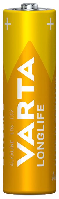 AA Alkali 1,5 V 4 Stück  Longlife Batterie (Gold/Gelb) 