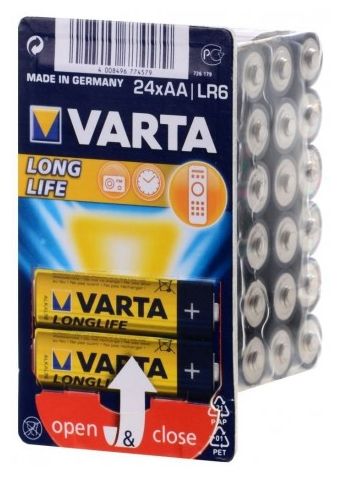 AA Alkali 1,5 V 24 Stück  Longlife Batterie (Blau/Gelb) 