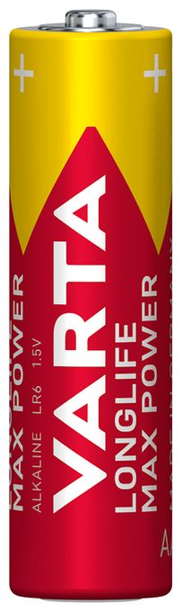 AA Alkali 1,5 V 4 Stück  Longlife Max Power Batterie (Rot/Gelb) 