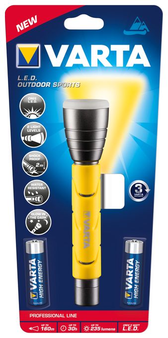 Outdoor Sports F20 Taschenlampe 2AA LED-Taschenlampe 235 Lumen 160m Leuchtweite max 30 Std. 