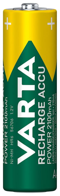 Recharge Accu Power AA 2100 mAh 4er Pack (vorgeladener NiMH-Akku, Micro, wiederaufladbarer Akku, gebrauchsfertig) 