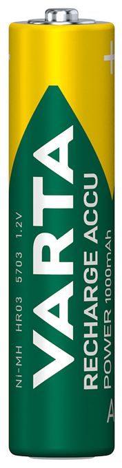 Recharge Accu Power AAA 1000 mAh 4er-Pack (vorgeladener NiMH-Akku, Micro, wiederaufladbarer Akku, gebrauchsfertig) 