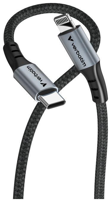 Stecker Rundkabel Lightning auf USB C bis 60 W 1,2 m  31844 (Schwarz) 