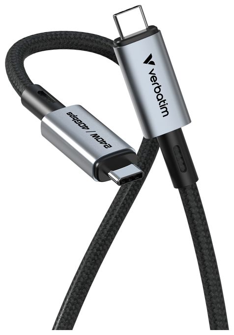 40 Gbit/s Stecker Rundkabel USB C auf USB C bis 240 W 1,2 m  31847 (Schwarz) 
