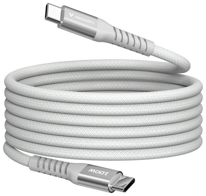 0,48 Gbit/s Stecker Rundkabel USB C auf USB C bis 100 W 1,2 m  31854 (Grau) 