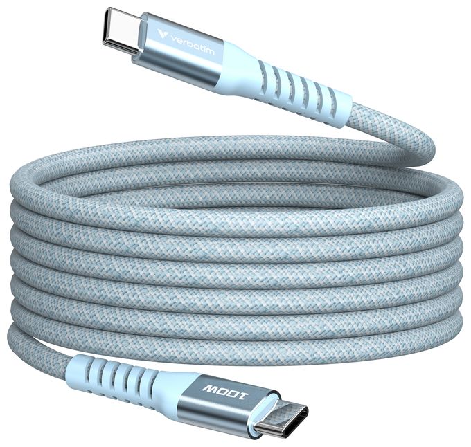 0,48 Gbit/s Stecker Rundkabel USB C auf USB C bis 100 W 1,2 m  31856 (Blau) 