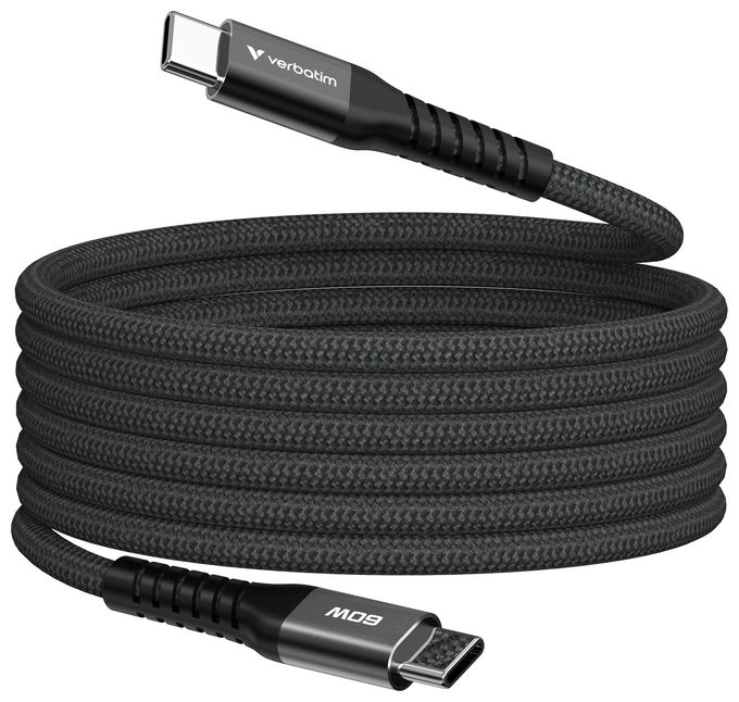 0,48 Gbit/s Stecker Rundkabel USB C auf USB C bis 60 W 1,2 m  31859 (Schwarz) 