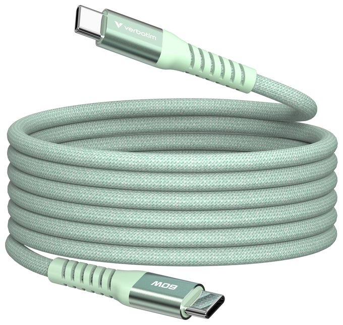 0,48 Gbit/s Stecker Rundkabel USB C auf USB C bis 60 W 1,2 m  31864 (Grün) 