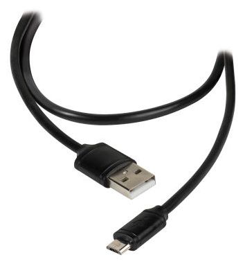 Stecker Rundkabel USB A auf Micro-USB B 1,2 m  36251 (Schwarz) 