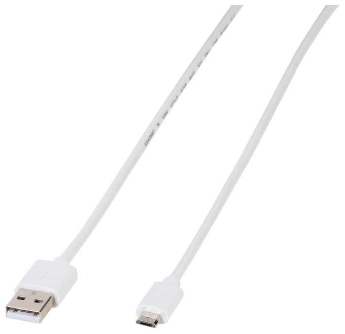 Stecker USB A auf Micro-USB B 1 m  39451 (Weiß) 
