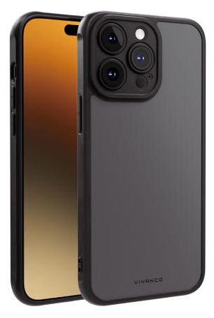 Cover für Apple iPhone 15 Pro Max (Schwarz, Transparent) Frosted 