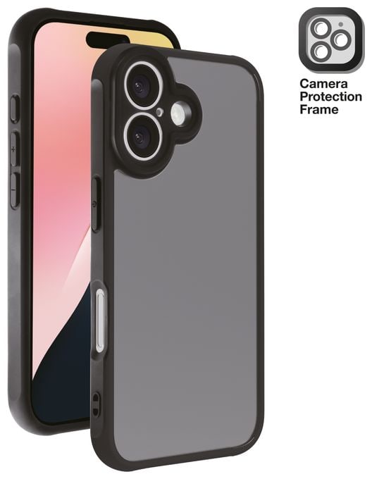 Cover für Apple iPhone 16 (Schwarz, Durchscheinend) Frosted 