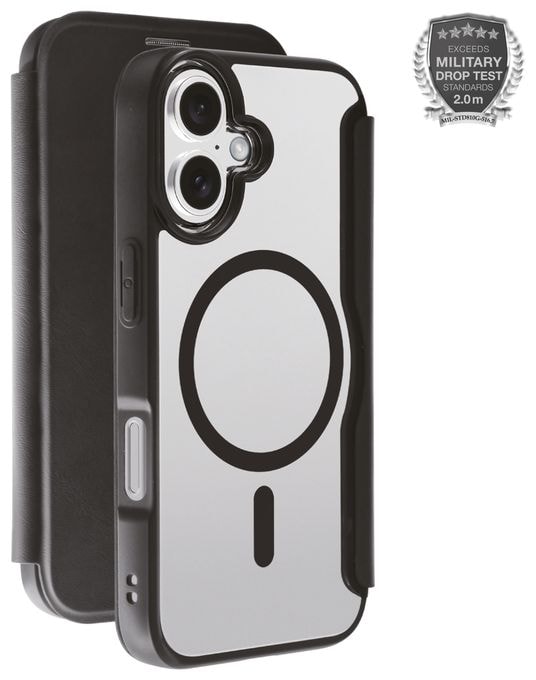 Geldbörsenhülle für Apple iPhone 16  Mag Premium Wallet (Schwarz) 
