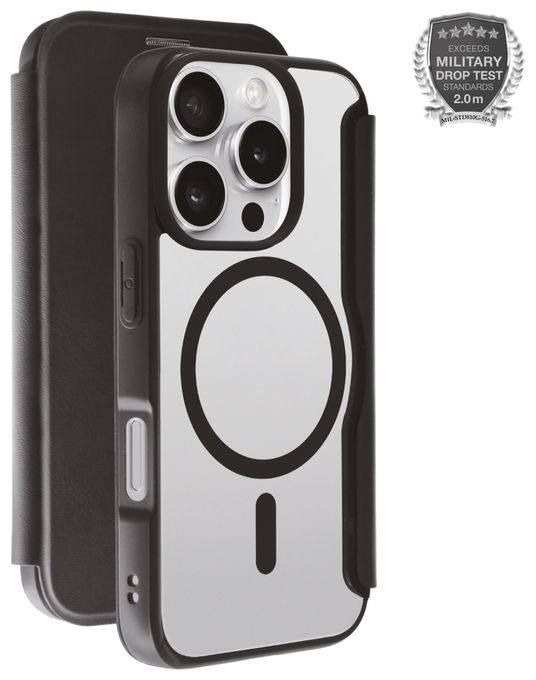Geldbörsenhülle für Apple iPhone 16 Pro  Mag Premium Wallet (Schwarz) 