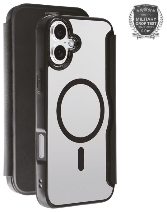 Geldbörsenhülle für Apple iPhone 16 Plus  Mag Premium Wallet (Schwarz) 