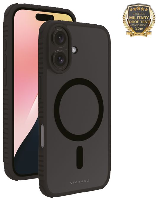 Cover für Apple iPhone 16 (Schwarz, Durchscheinend) Mag Solid Elite 
