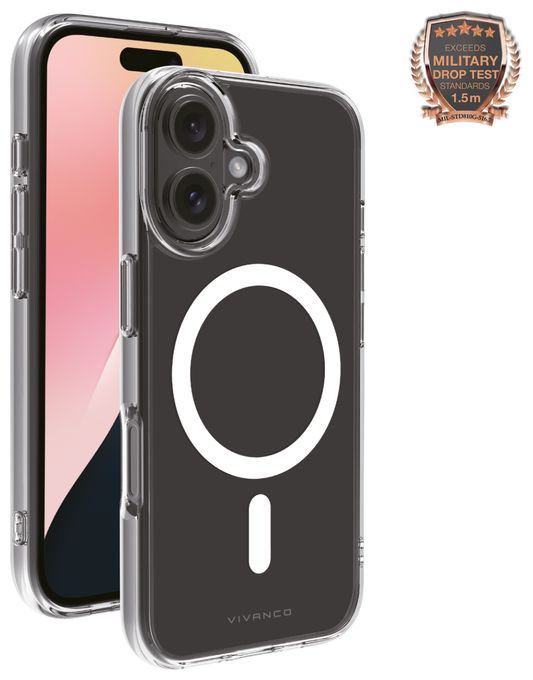 Cover für Apple iPhone 16  Mag Steady Anti Shock (Transparent, Weiß) 
