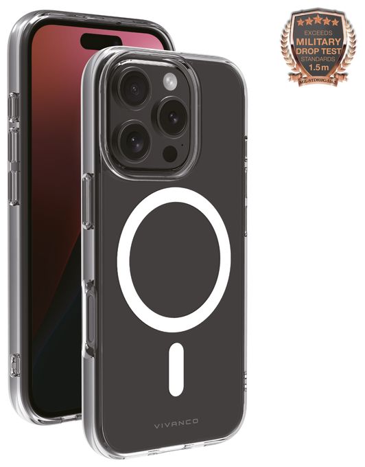 Cover für Apple iPhone 16 Pro  Mag Steady Anti Shock (Transparent, Weiß) 