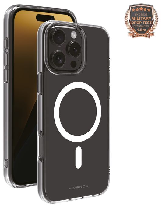 Cover für Apple iPhone 16 Pro Max  Mag Steady Anti Shock (Transparent, Weiß) 