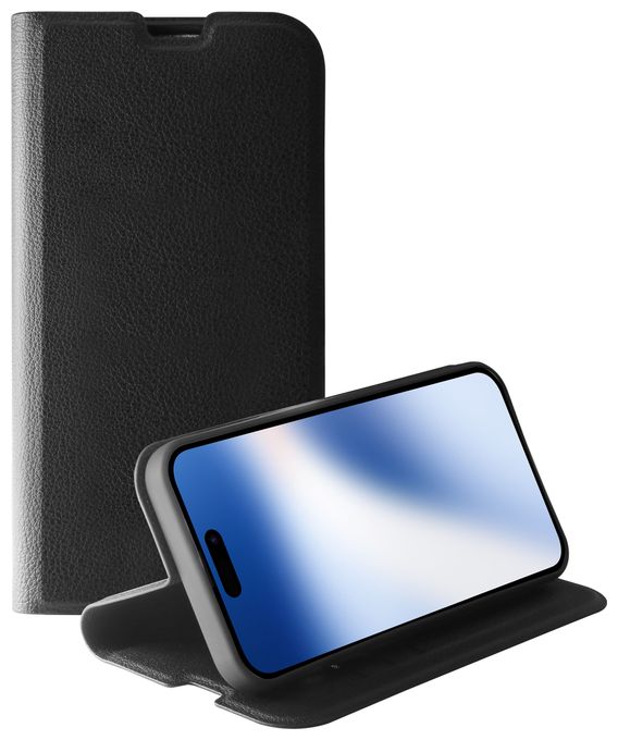 Geldbörsenhülle für Apple iPhone 15  Premium Wallet (Schwarz) 