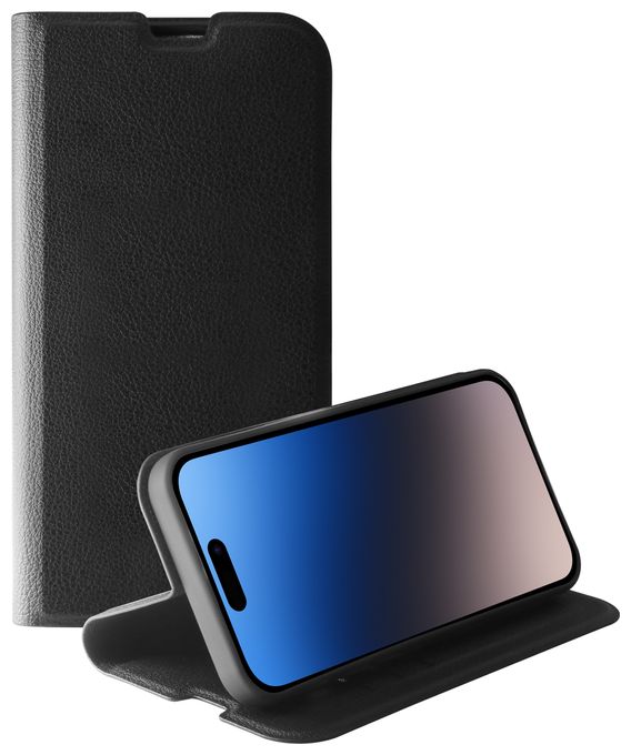 Geldbörsenhülle für Apple iPhone 15 Pro  Premium Wallet (Schwarz) 