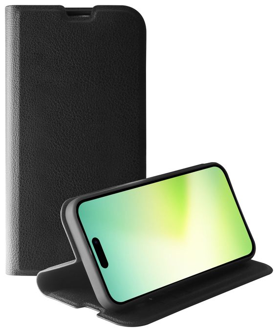 Geldbörsenhülle für Apple iPhone 15 Plus  Premium Wallet (Schwarz) 