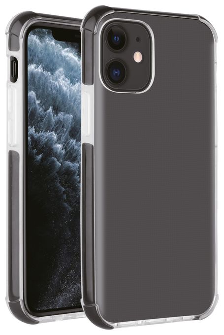 Cover für Apple iPhone 12, iPhone 12 Pro (Schwarz, Transparent) Rock Solid 