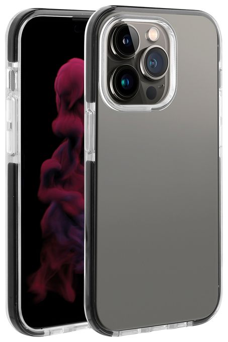 Cover für Apple iPhone 14 Pro (Schwarz, Transparent) Rock Solid 