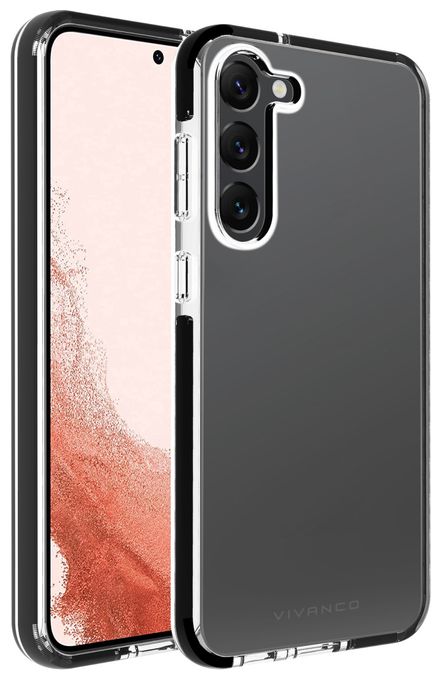 Cover für Samsung Galaxy S23+ (Schwarz, Transparent) Rock Solid 